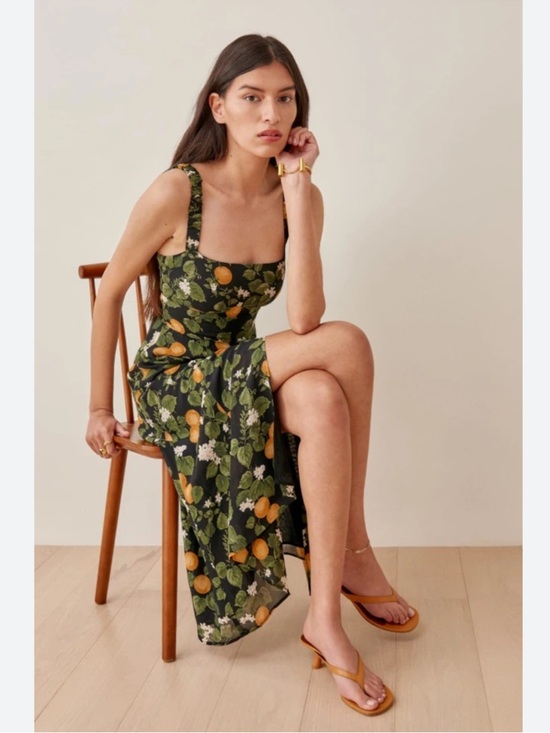 Reformation Dresses & Skirts - Reformation Dominique Midi Dress In Clementines Sz 4